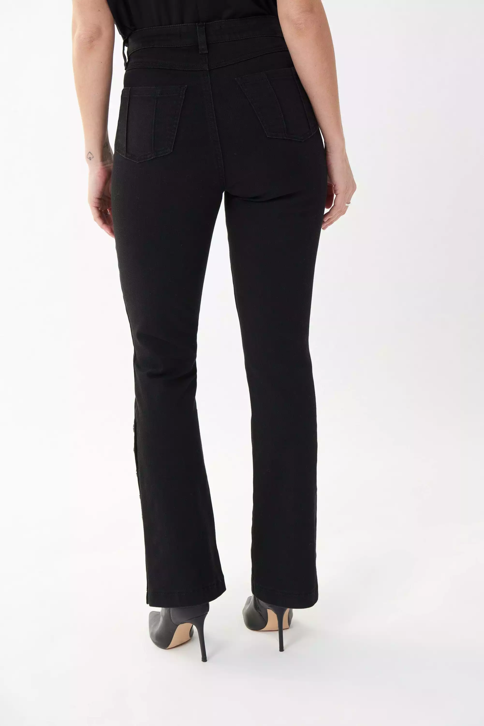 Joseph Ribkoff Flare Jeans with Button Cuff- 223922