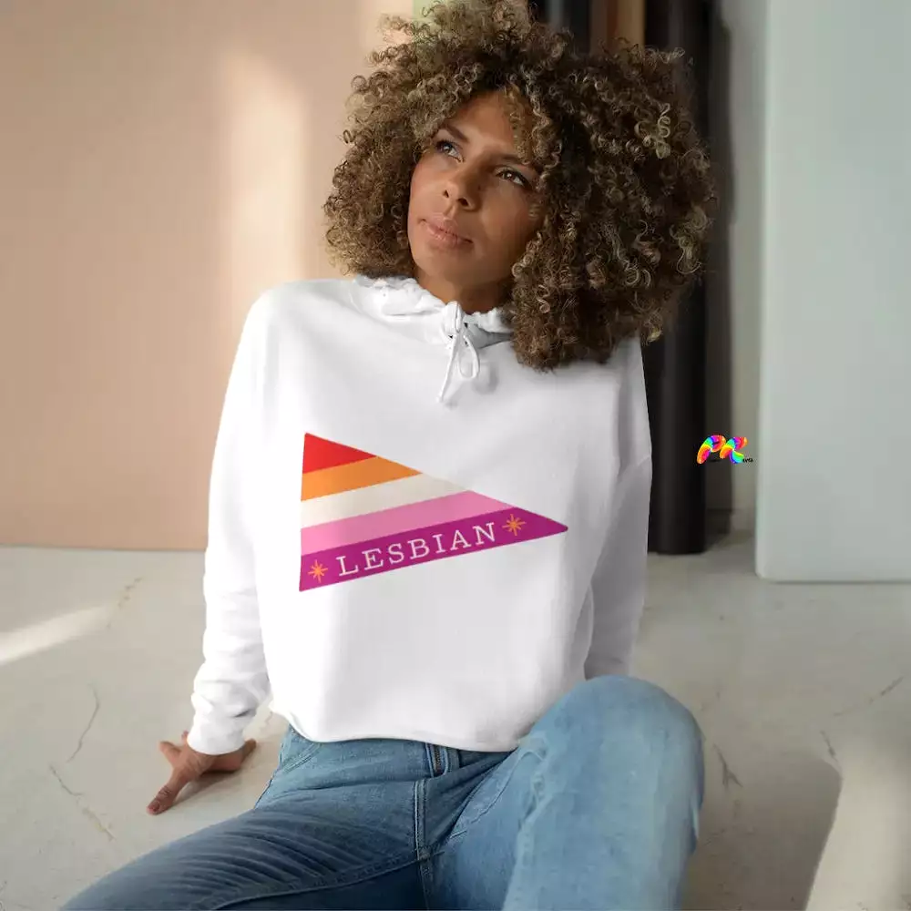 Lesbian Flag Crop Hoodie