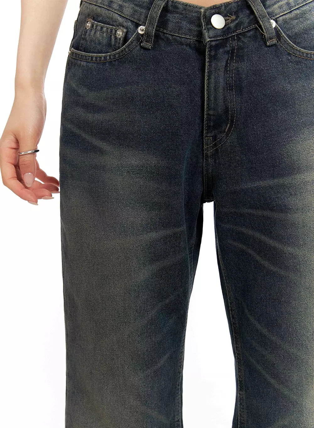 Low-Rise Washed Bootcut Jeans CF429