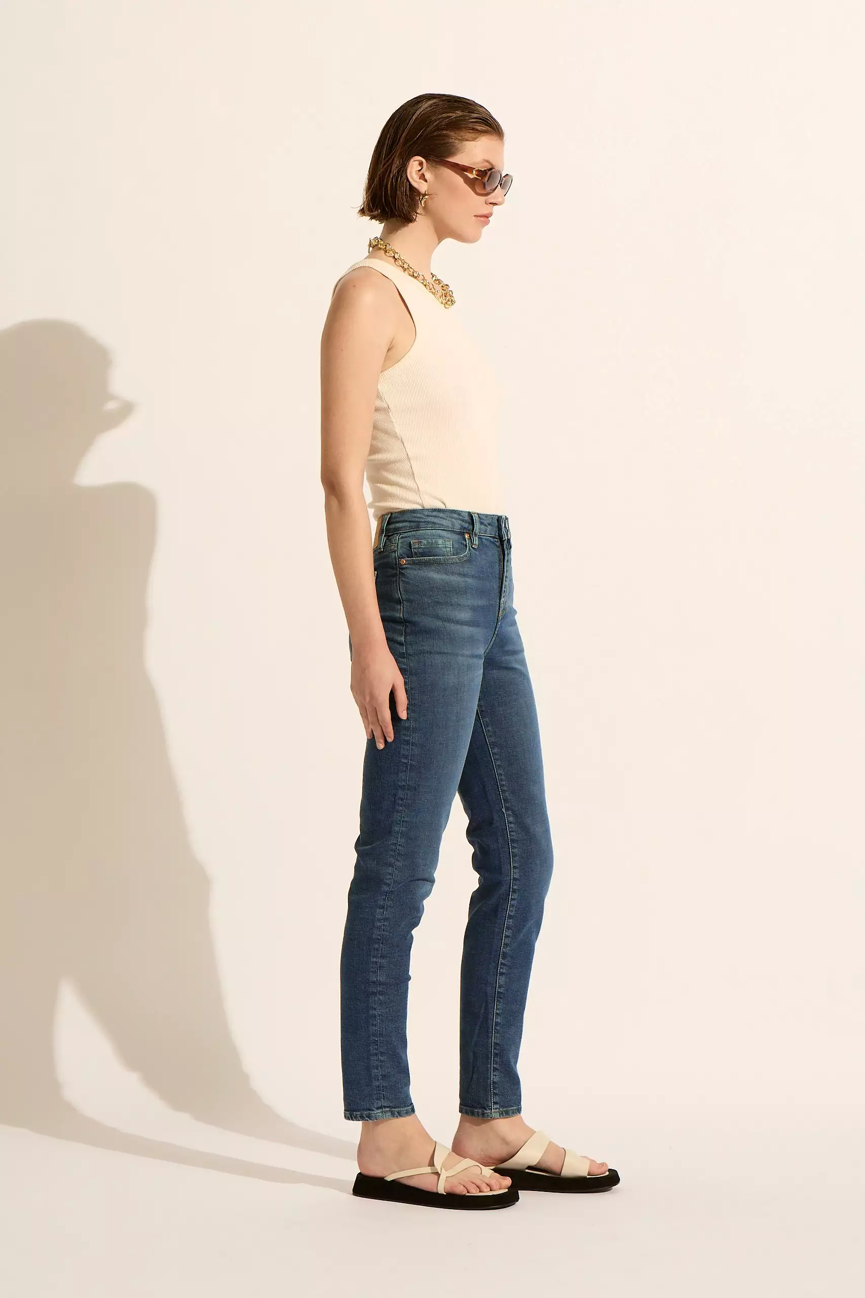 Lucy High Rise Relaxed Skinny Jean - New Blue