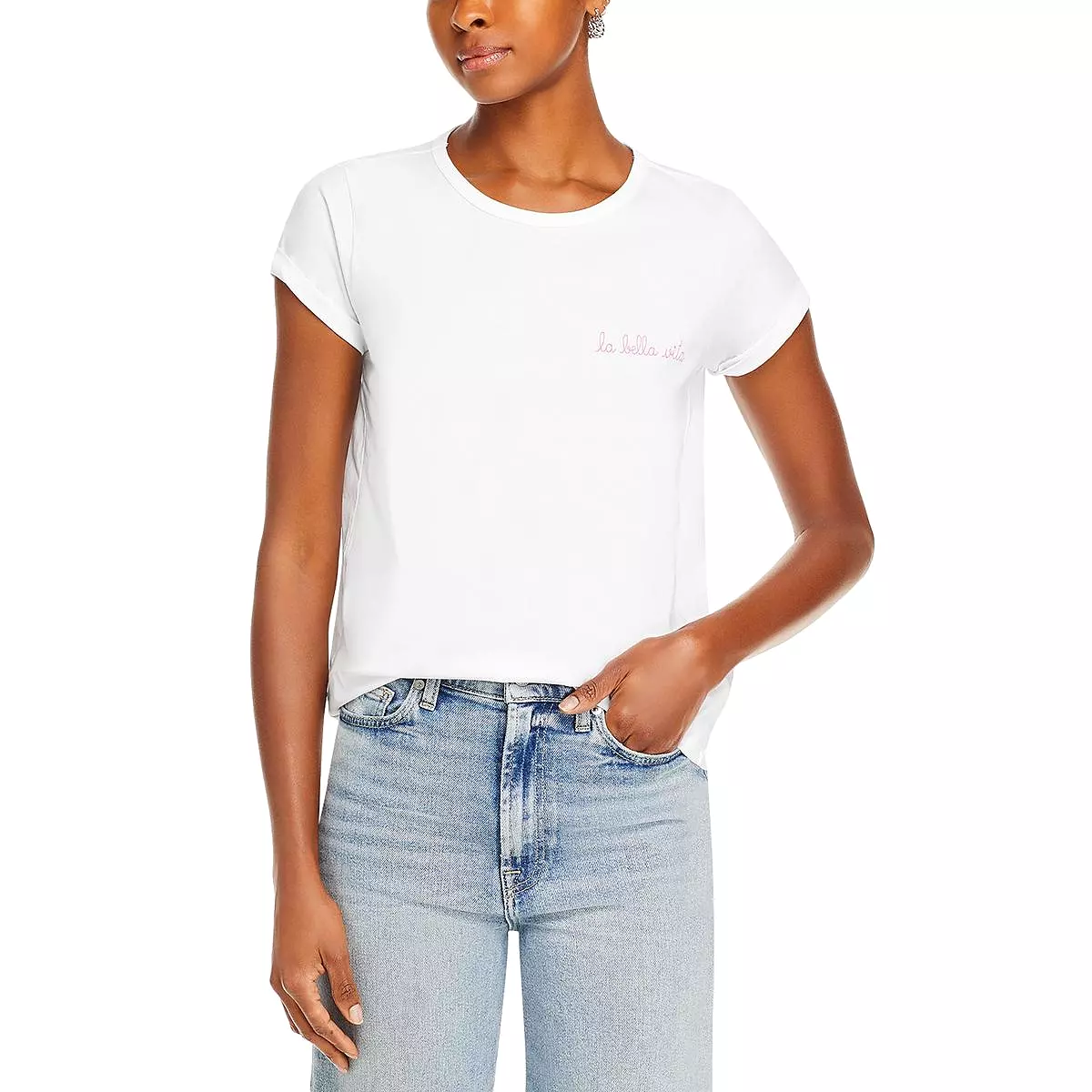 Maison Labiche Womens Poitou La Bella Cotton Embroidered T-Shirt