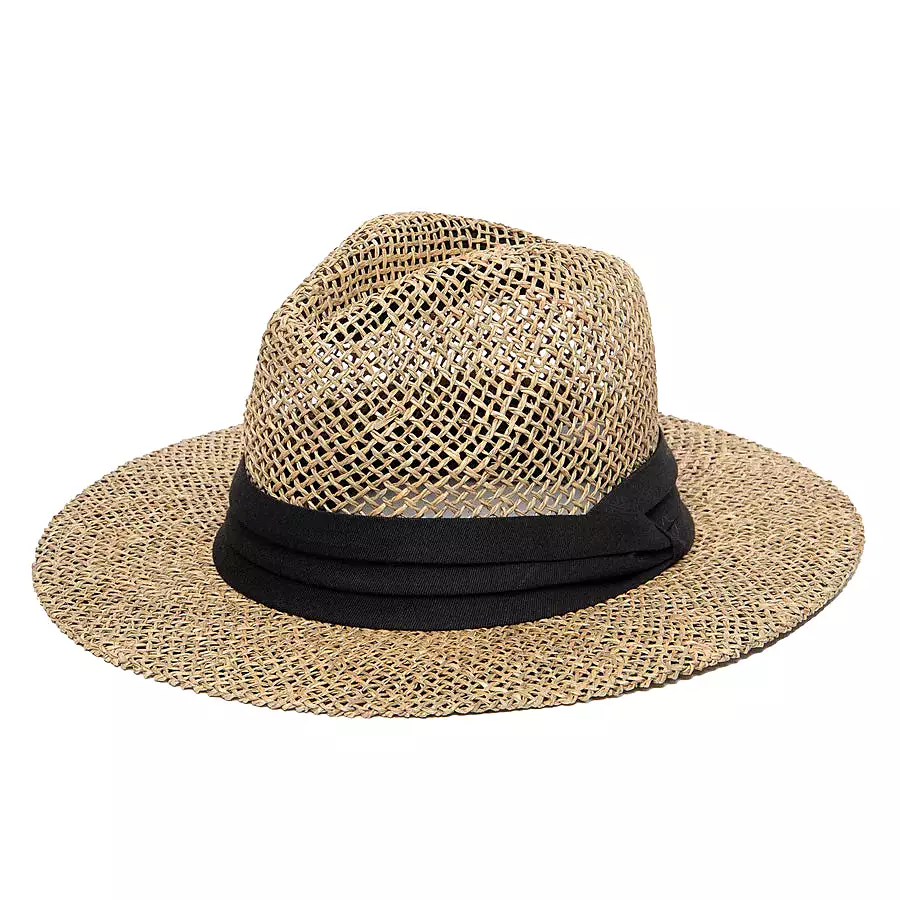 Mens Rush Straw Wide Brim Fedora