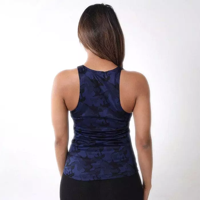 Midnight Blue Camo Racerback Women's Tank Top- Sale