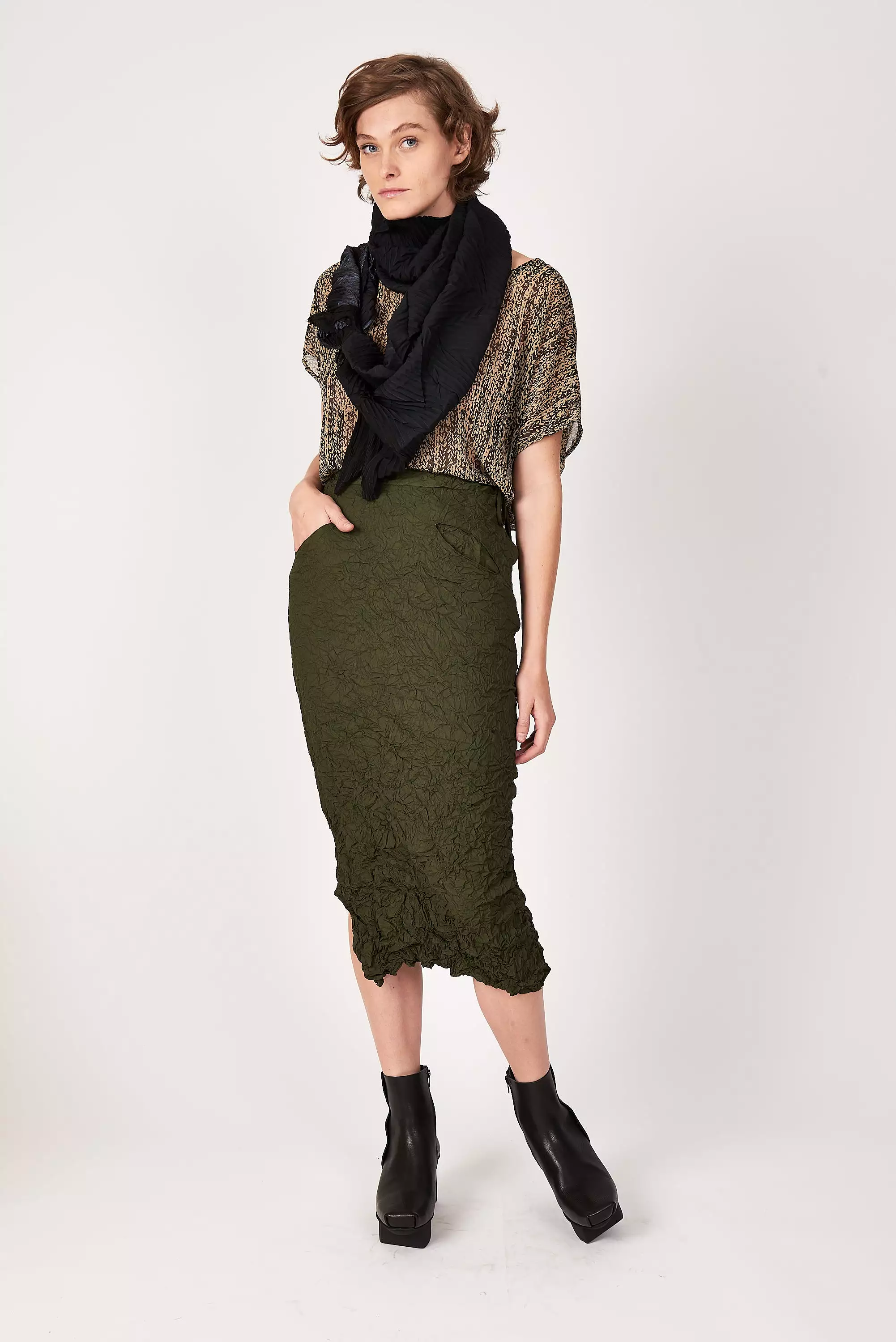 Moth Convertible Column Skirt | Olive