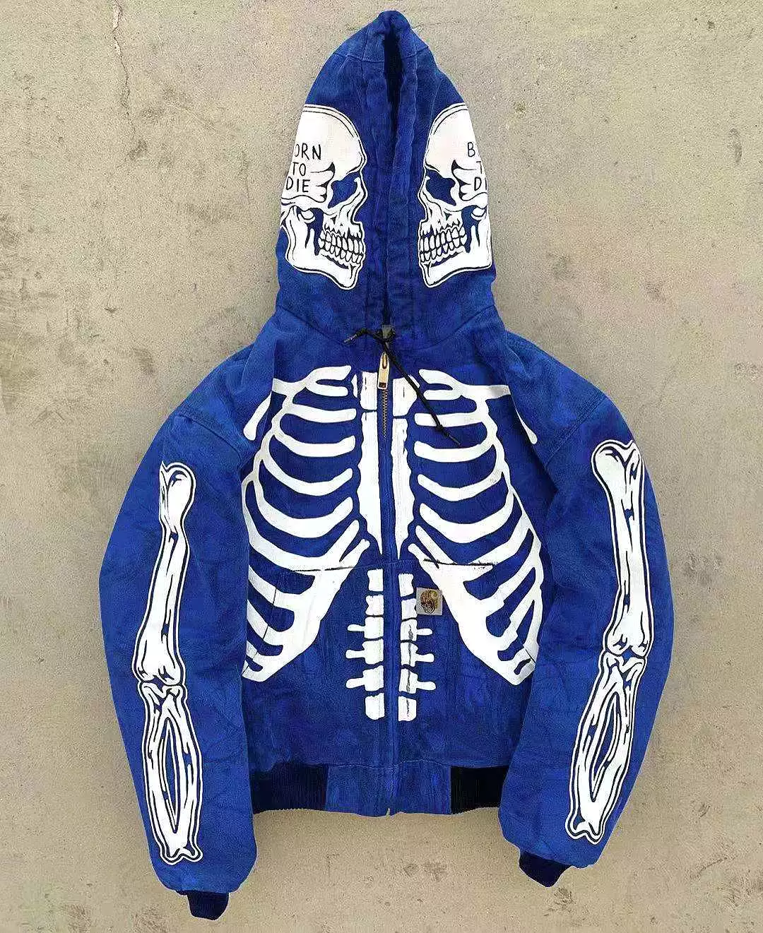 NEW Men women Fashion High Street Cardigan Jacket Oversized Hoodie Skull Painting Street Sweatshirt Hip Hop Graffiti Top S-4XL