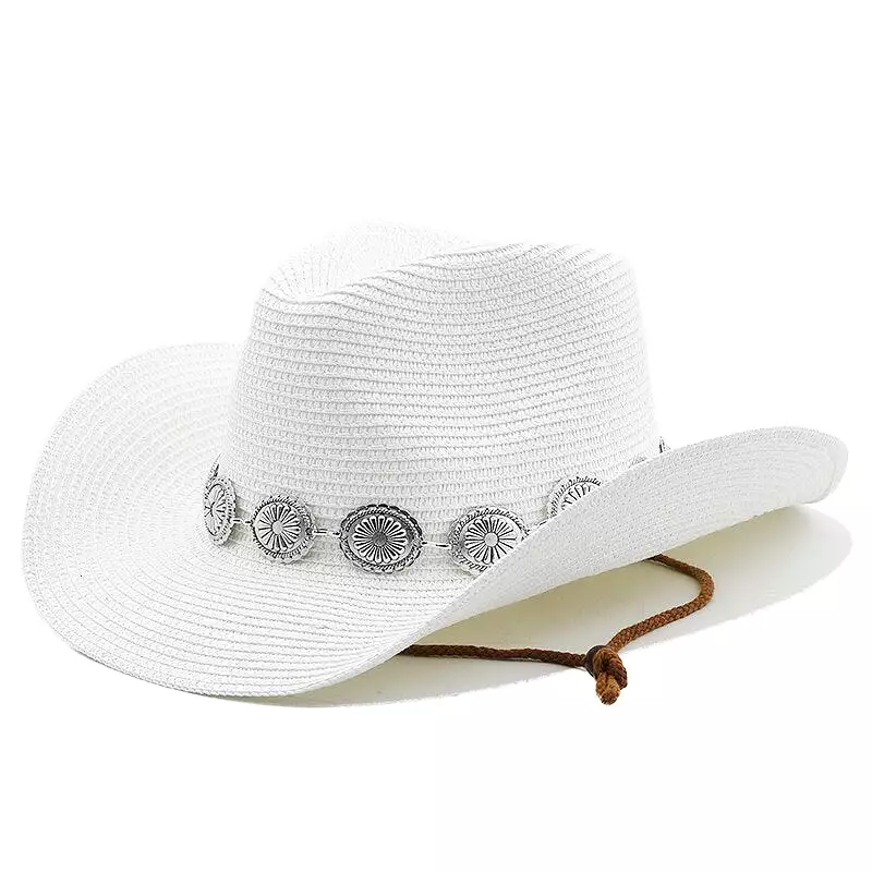 New Summer Men Women Straw Hollow Western Cowboy Hat Elegant Lady Punk Brand Sombrero Hombre Cowgirl Outdoor Jazz Beach Sun hat