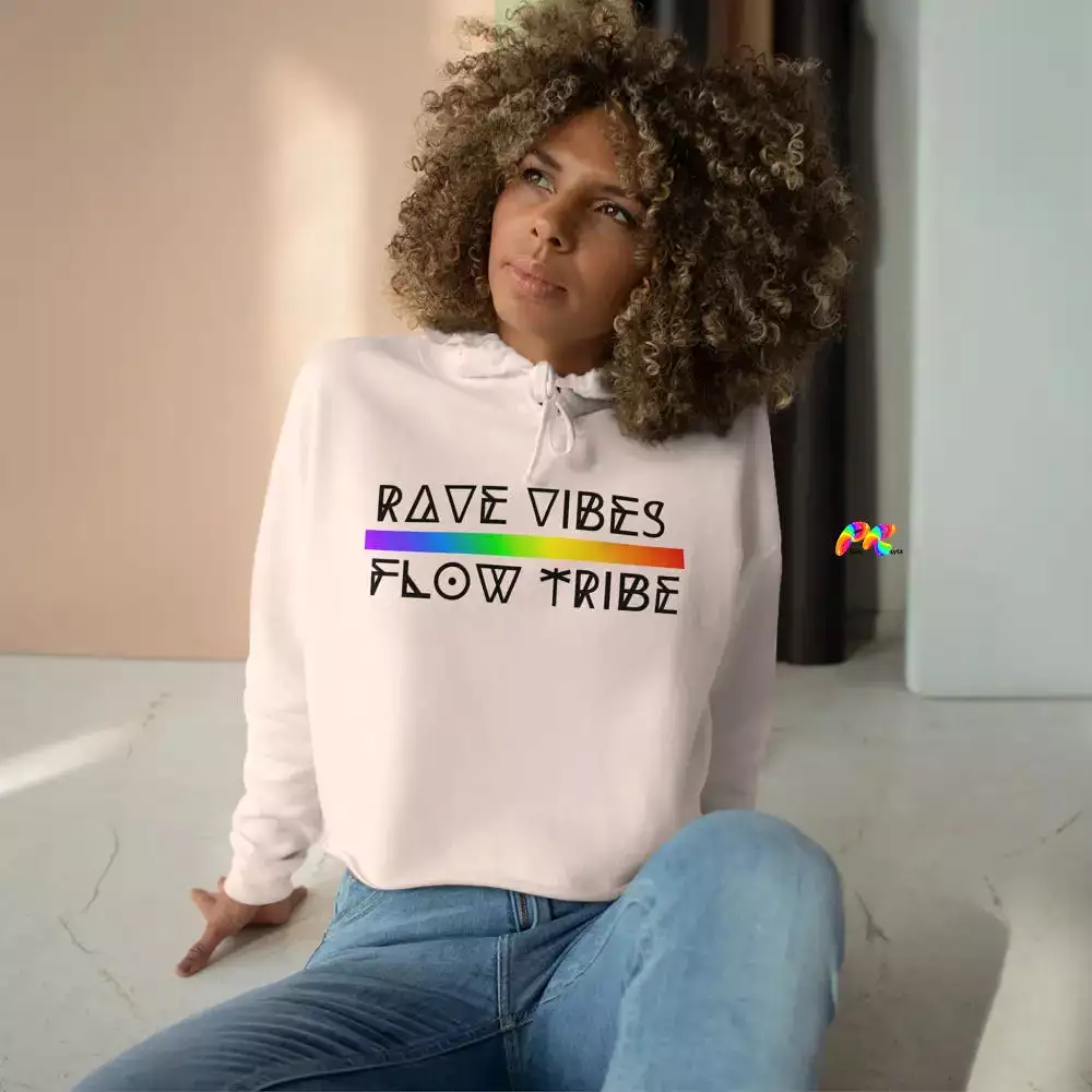 Rave Vibes Crop Hoodie