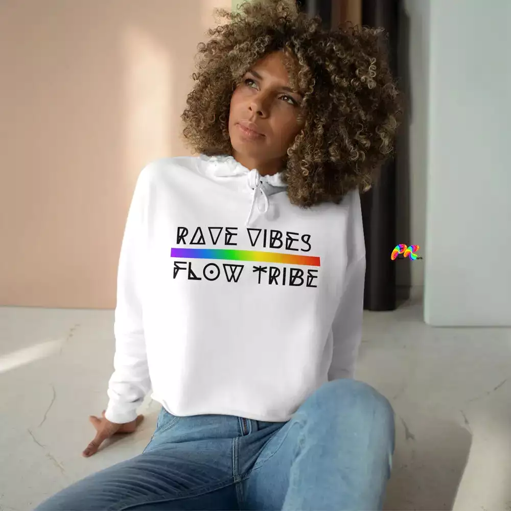 Rave Vibes Crop Hoodie