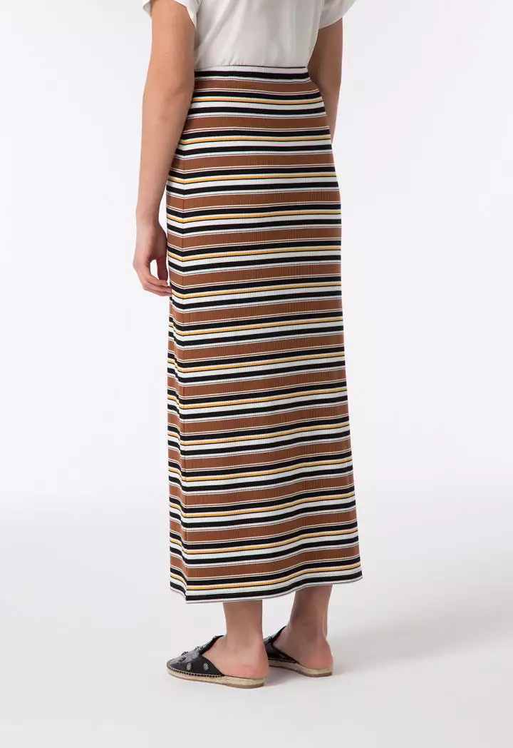 Ribbed Stripes A-Line Skirt