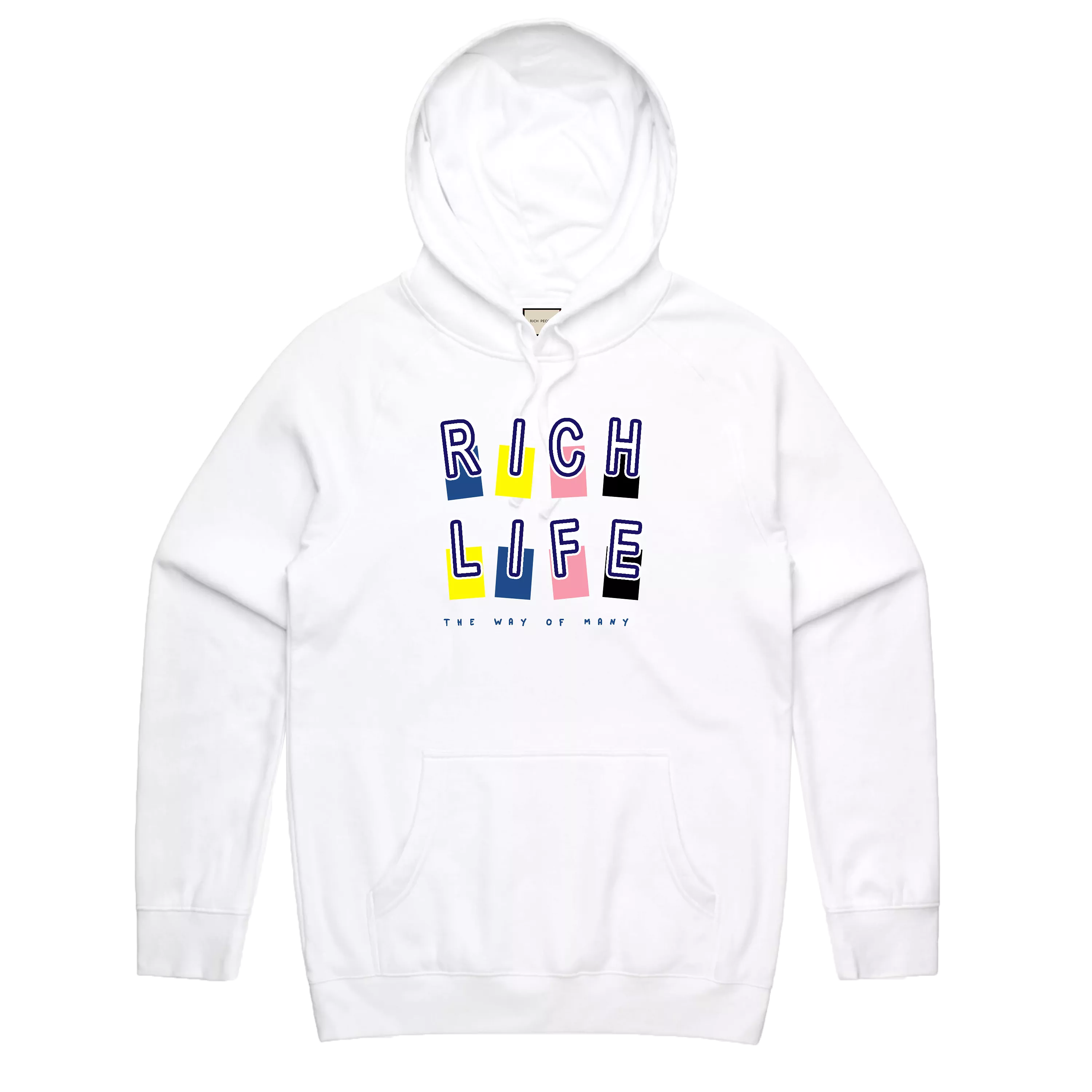 Rich Life Block Hoodie (White) /MD2