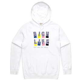 Rich Life Block Hoodie (White) /MD2