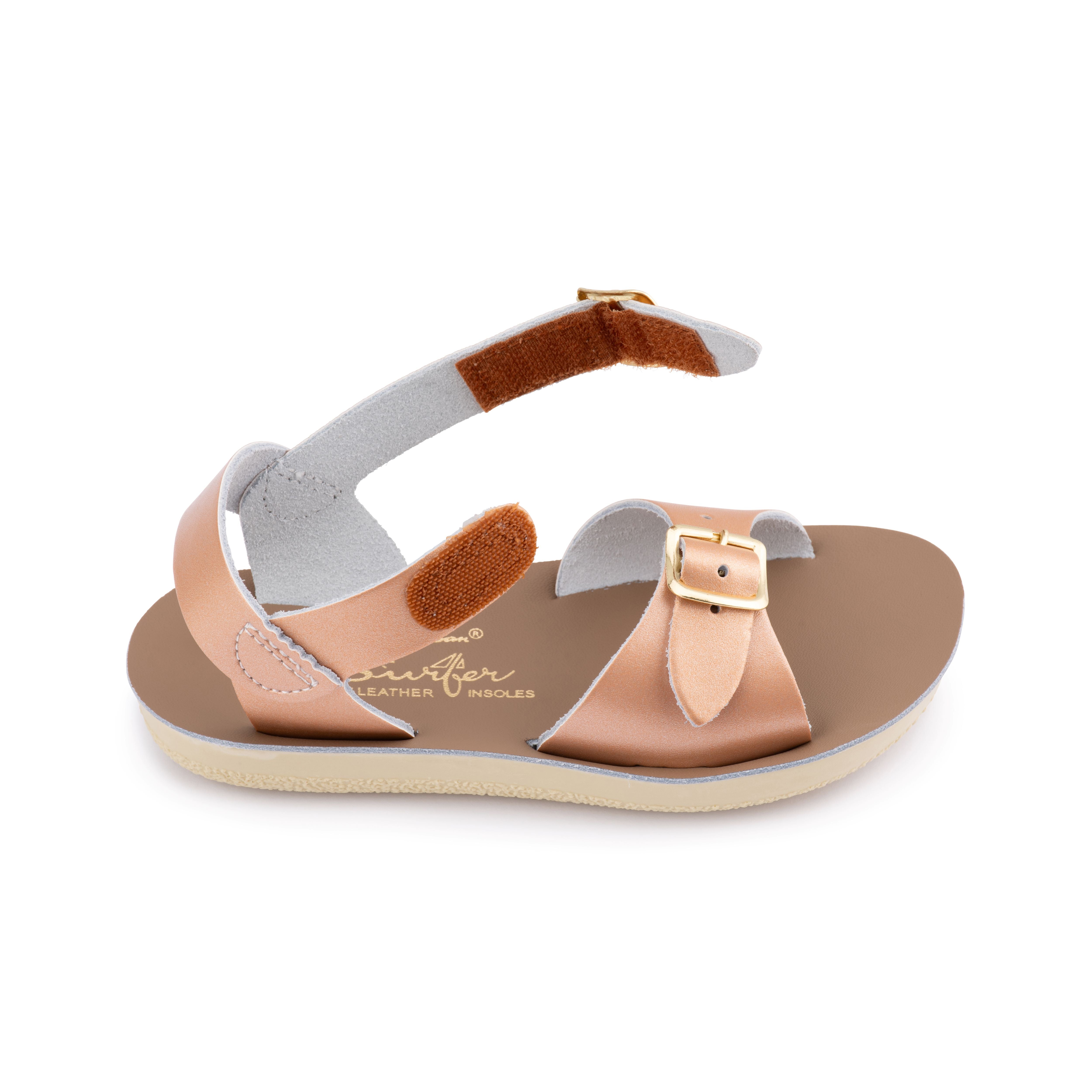 Salt Water Sandals Sun-San Surfer Hook & Loop (Velcro) ROSE GOLD