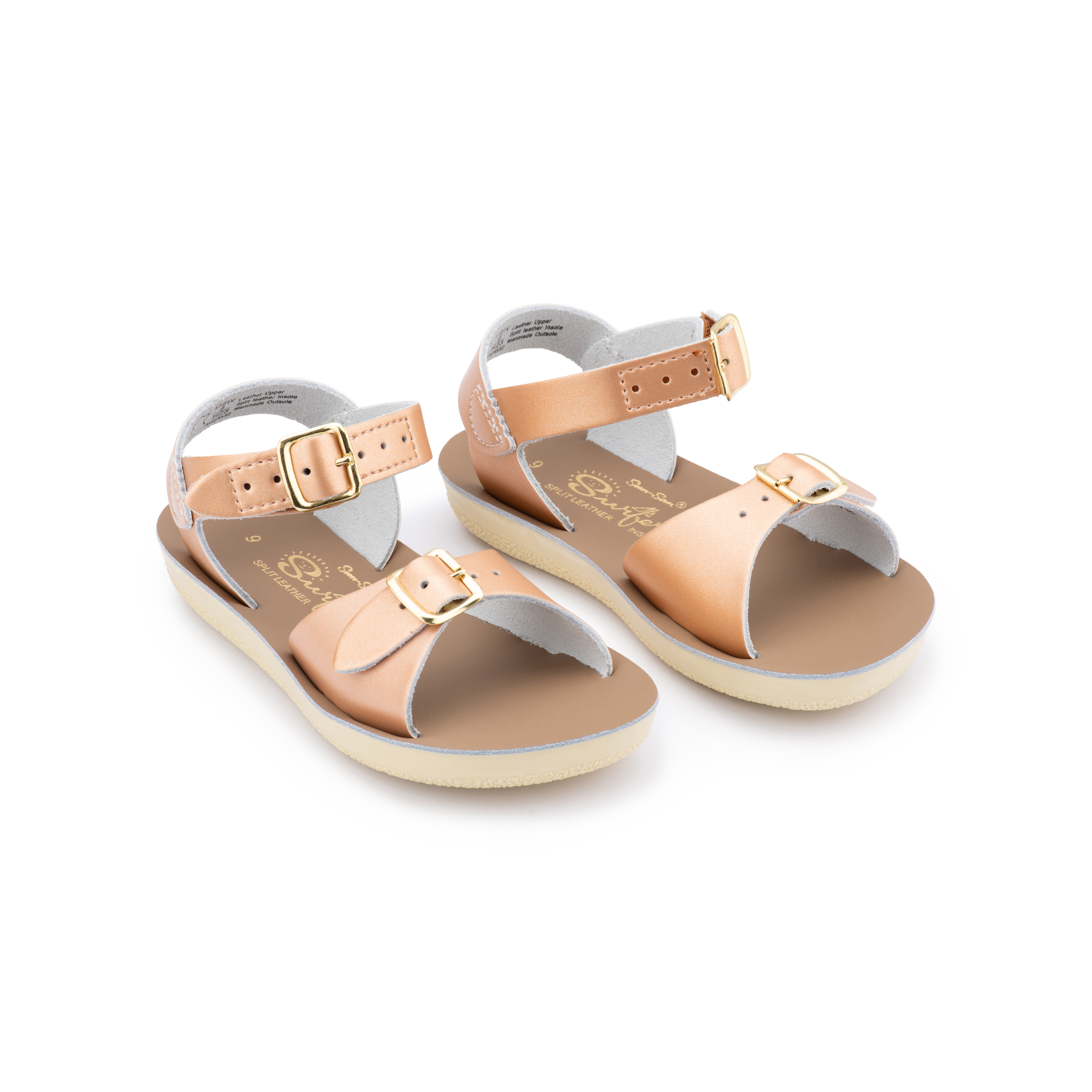 Salt Water Sandals Sun-San Surfer Hook & Loop (Velcro) ROSE GOLD