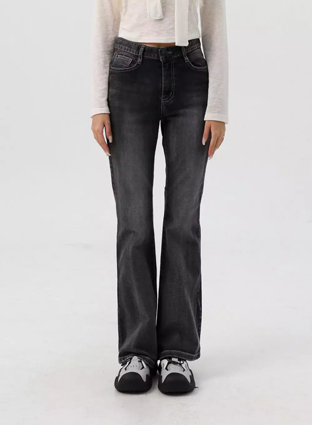 Slim Fit Washed Bootcut Jeans IS311