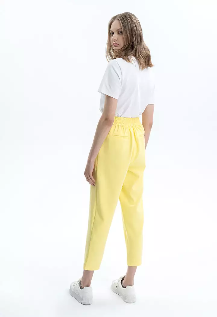 Solid Mid-Rise Pants with Pockets