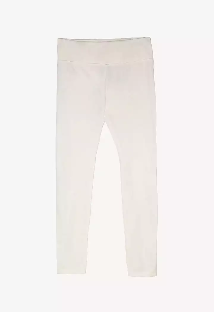 Solid Mid Waist Legging Pants