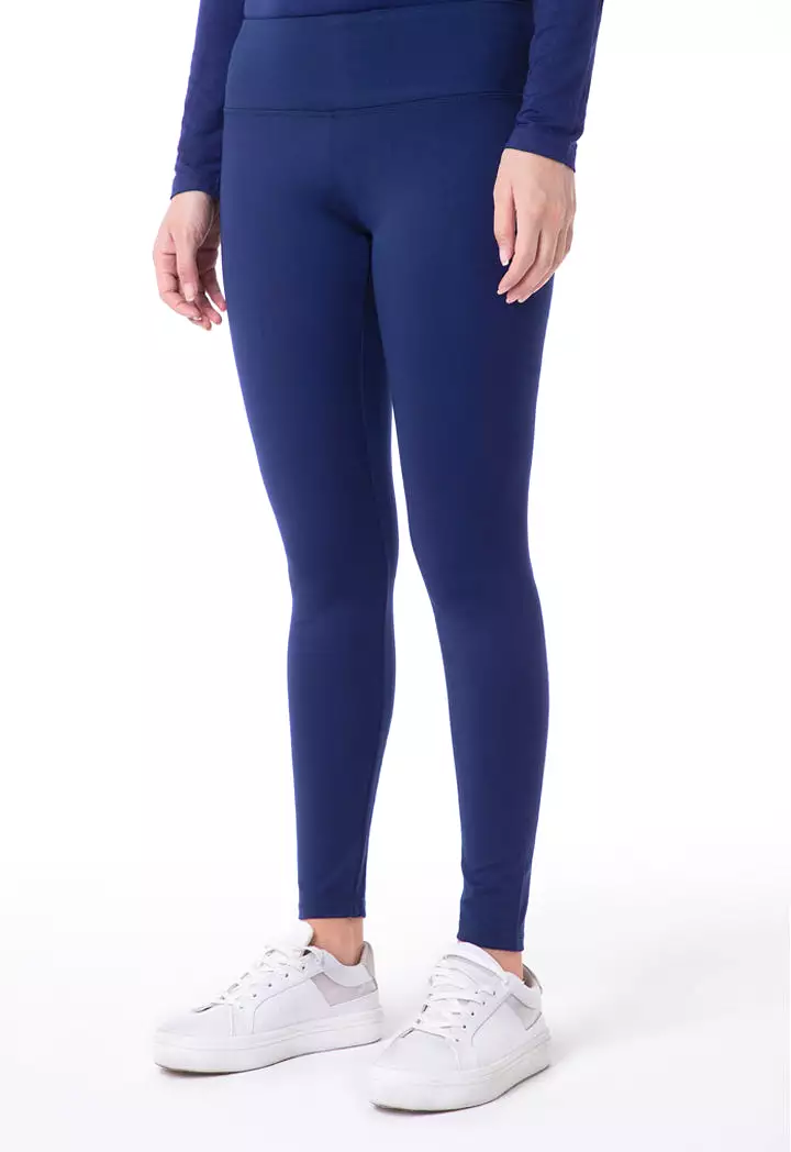 Solid Mid Waist Legging Pants