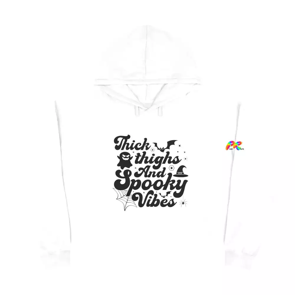 Thick Thigh Spooky Vibes Crop Hoodie