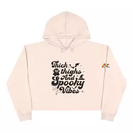 Thick Thigh Spooky Vibes Crop Hoodie