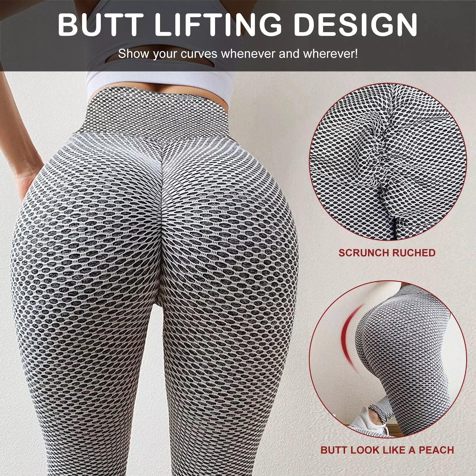 TIK Tok Leggings Women Butt Lifting Workout Tights Sports High Waist Yoga Pants