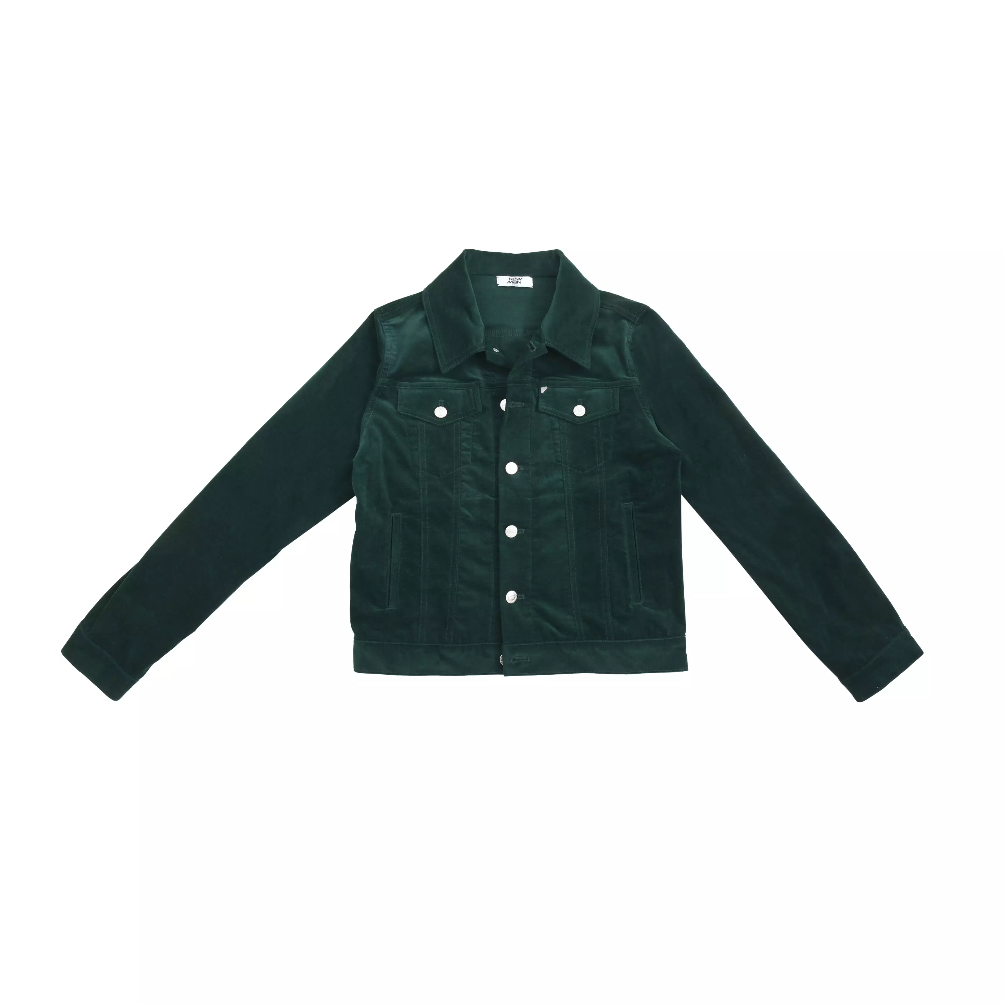 VELVET DENIM JACKET GREEN