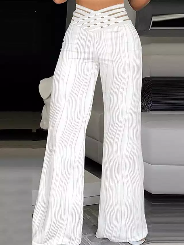 Versatile High Waist Bell Bottom Pants for Women's Streetwear and Parties