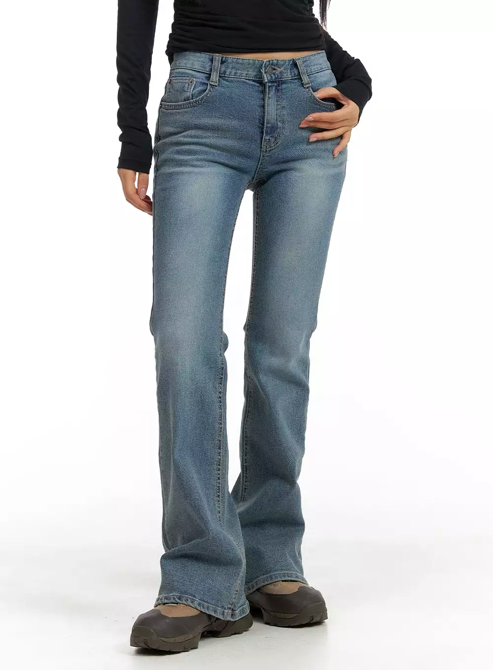 Washed Bootcut Jeans CM411