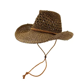 Western Cowboy Handmade Straw Hat Top Hat Women's Outdoor Beach Hat Sun Visor Sun Protection