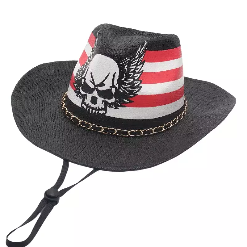 Western Style Cowboy Straw Hat Women Men Spring Summer Large Brim Seaside Beach Sun Protection Hat