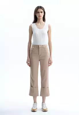 Wide Folded Solid Pants