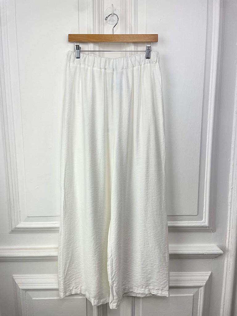 Wide Leg Trousers - Warm White