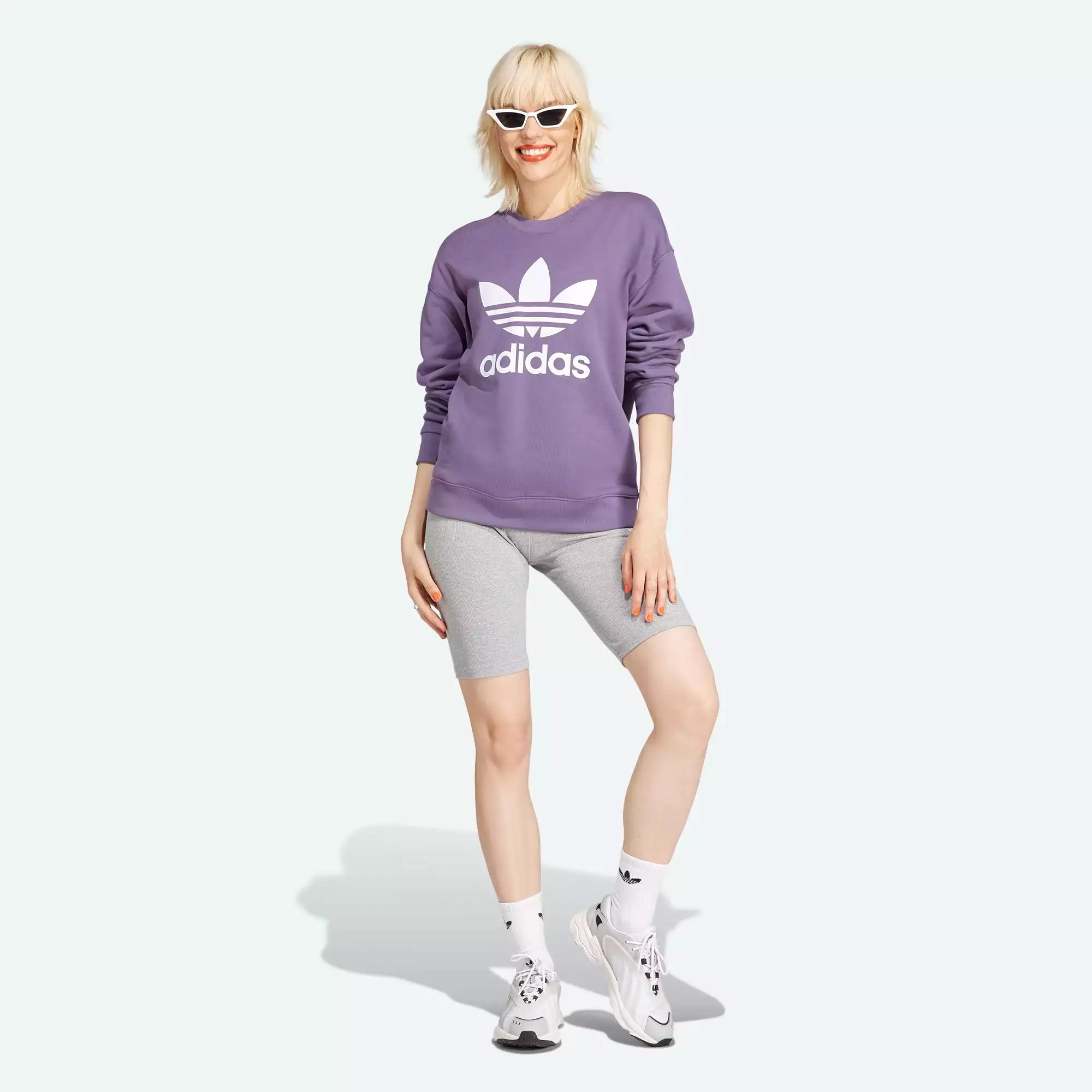 WMN'S TREFOIL CREW SWEATSHIRT 'SHADOW VIOLET'