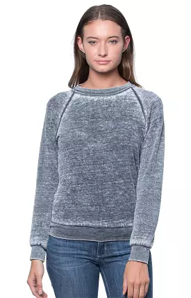 Women's Burnout Fleece Raglan Pullover Made in USA 3199BO