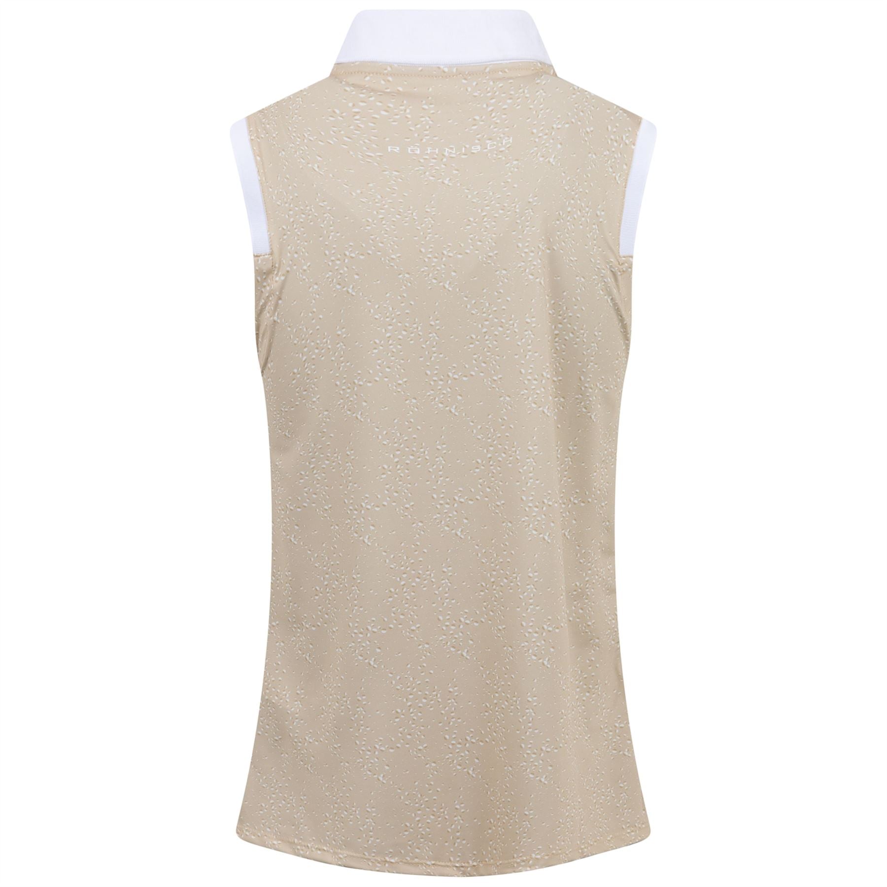 Womens Deni Sleeveless Polo Space Dot Beige - SS23