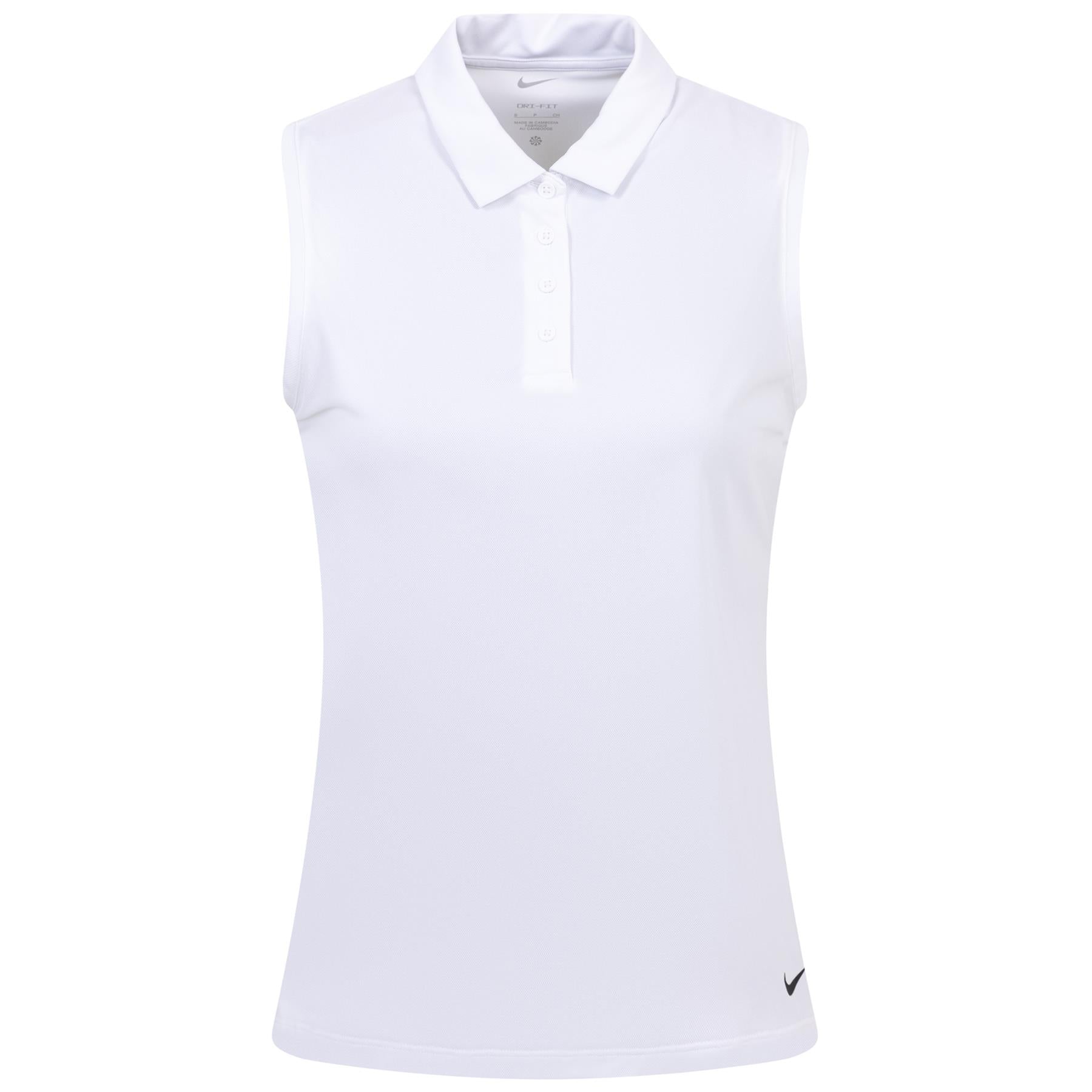 Womens Dri-FIT Victory Sleeveless Solid Polo White - SS24