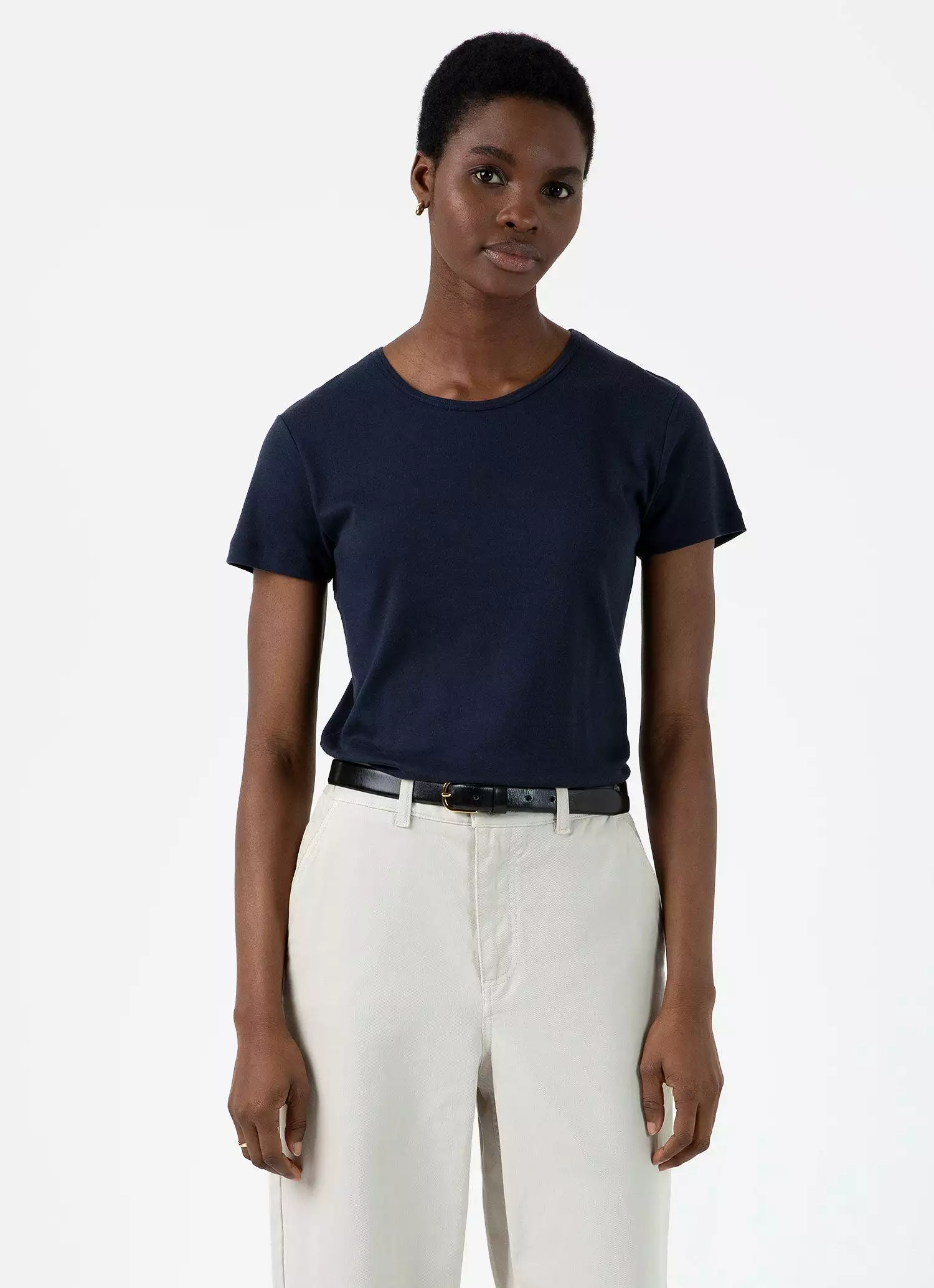 Women's Sea Island Cotton T-shirt in Navy