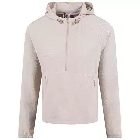 Womens Searsucker Quarter Zip Hoodie Wonder Taupe - SU23