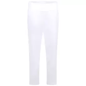 Womens Ultimate365 Regular Fit Solid Ankle Trousers White - SS24