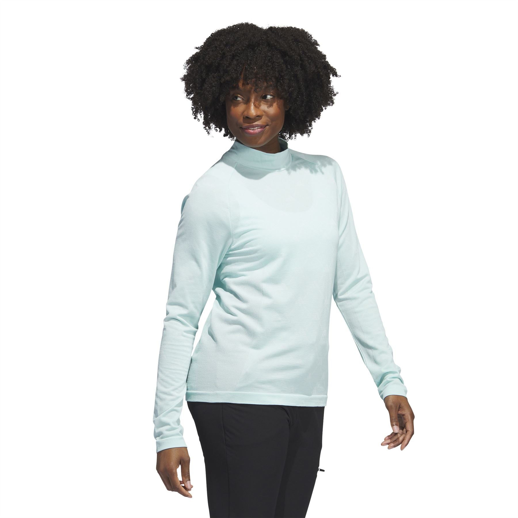 Womens Ultimate365 Tour Monogram Mock Neck Base Layer Semi Flash Aqua - W23