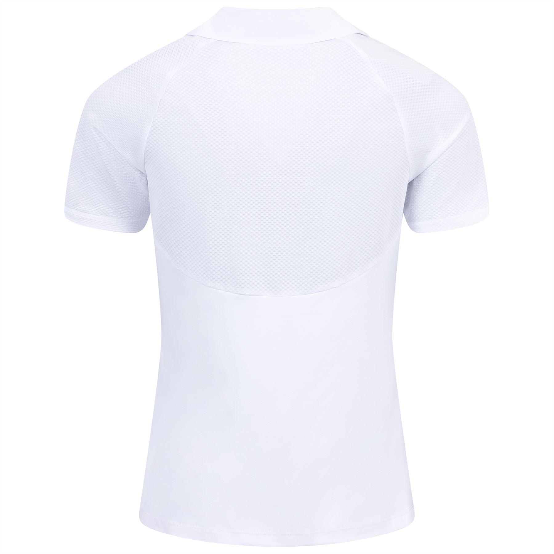 Womens V-Neck Mesh Block Polo Bright White - SS24