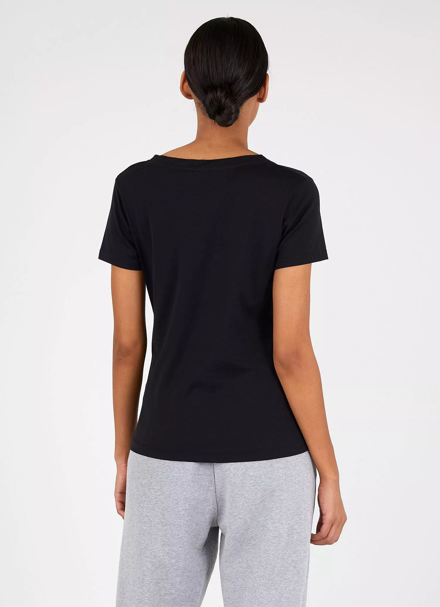 Women's V-neck T-shirt in Black