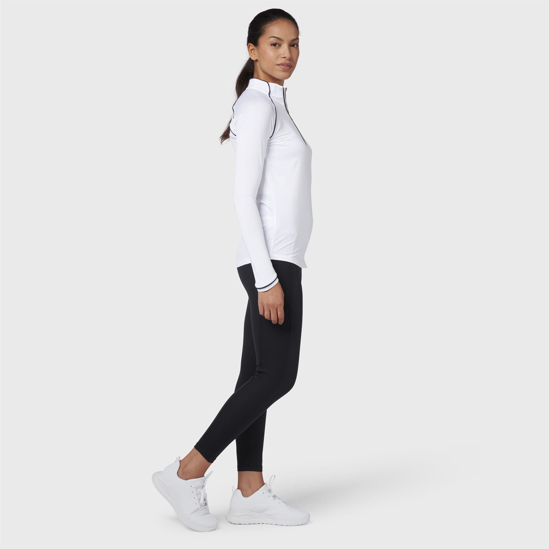 Womens Veronica Quarter Zip Mid Layer Bright White - SS24