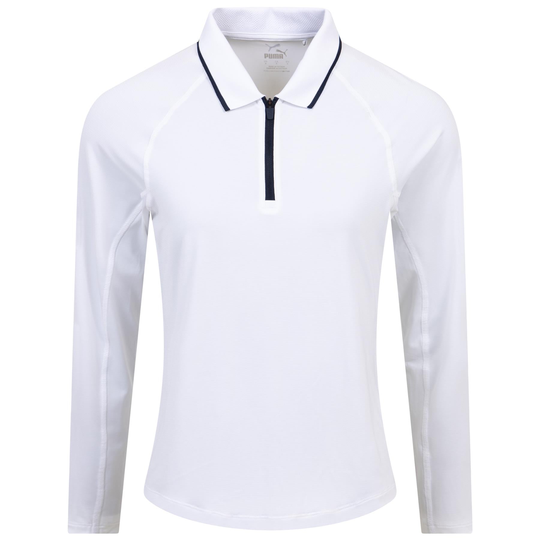 Womens You-V Long Sleeve Quarter Zip Polo White - SS24