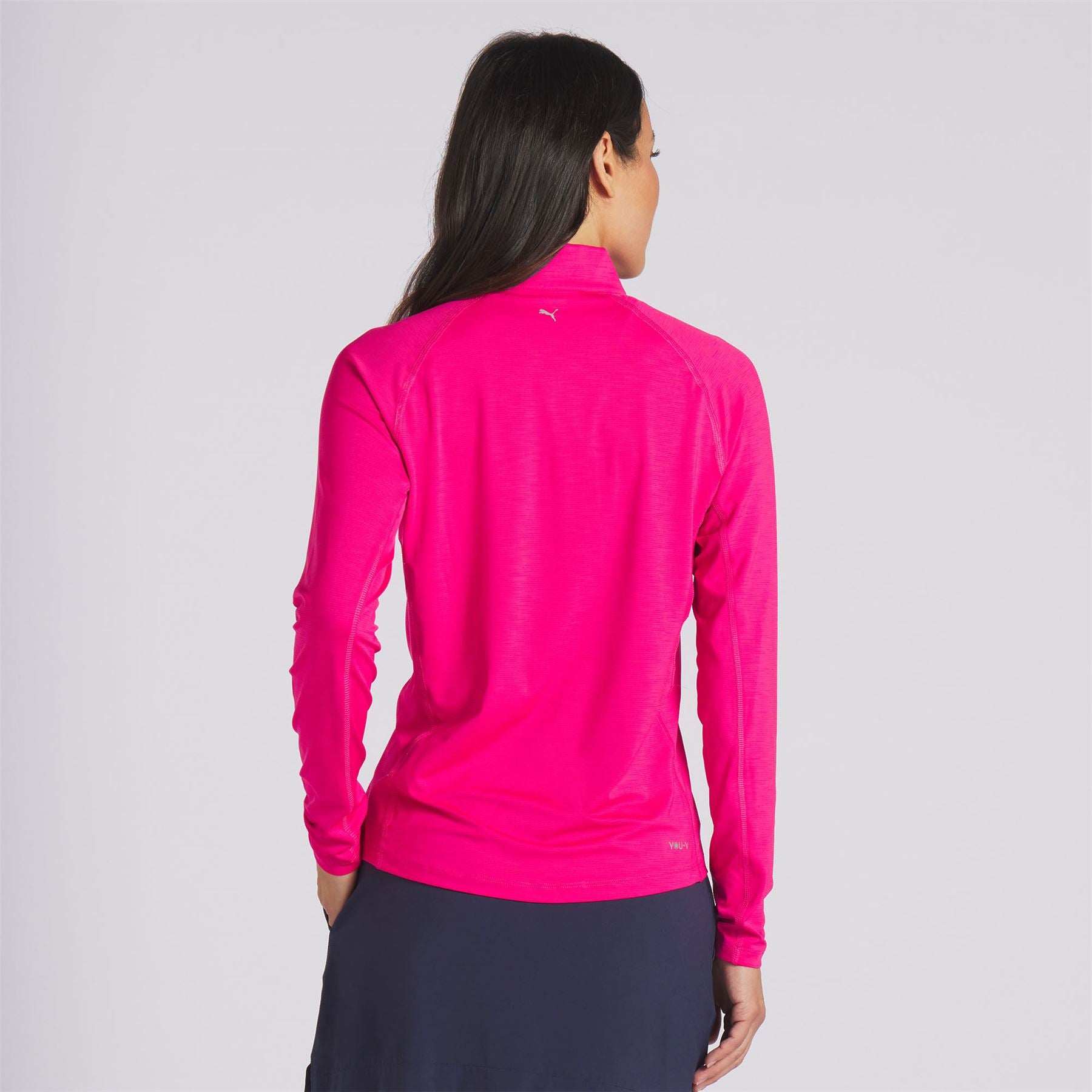 Womens You-V Solid Quarter Zip Mid Layer Pink - SS24